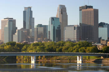 Minneapolis Skyline Overlooking Mississippi River